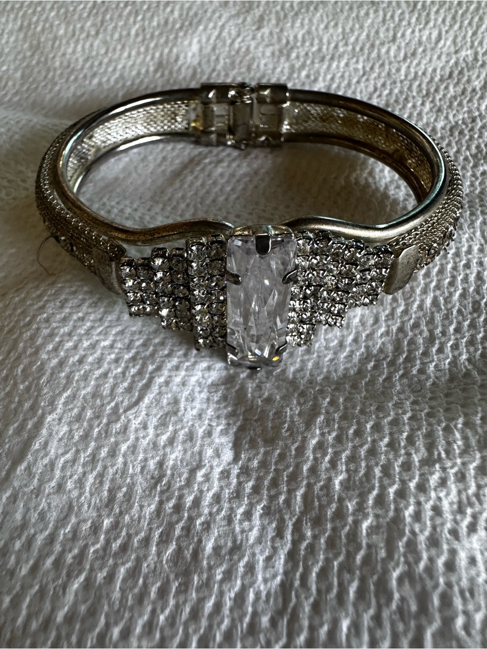 Brilliant Silver Crystal Cocktail Bracelet